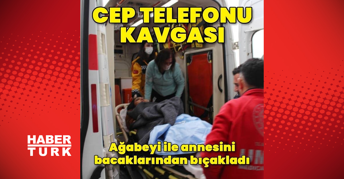 Elinden cep telefonu alan ağabeyi ile annesini bacaklarından bıçakladı